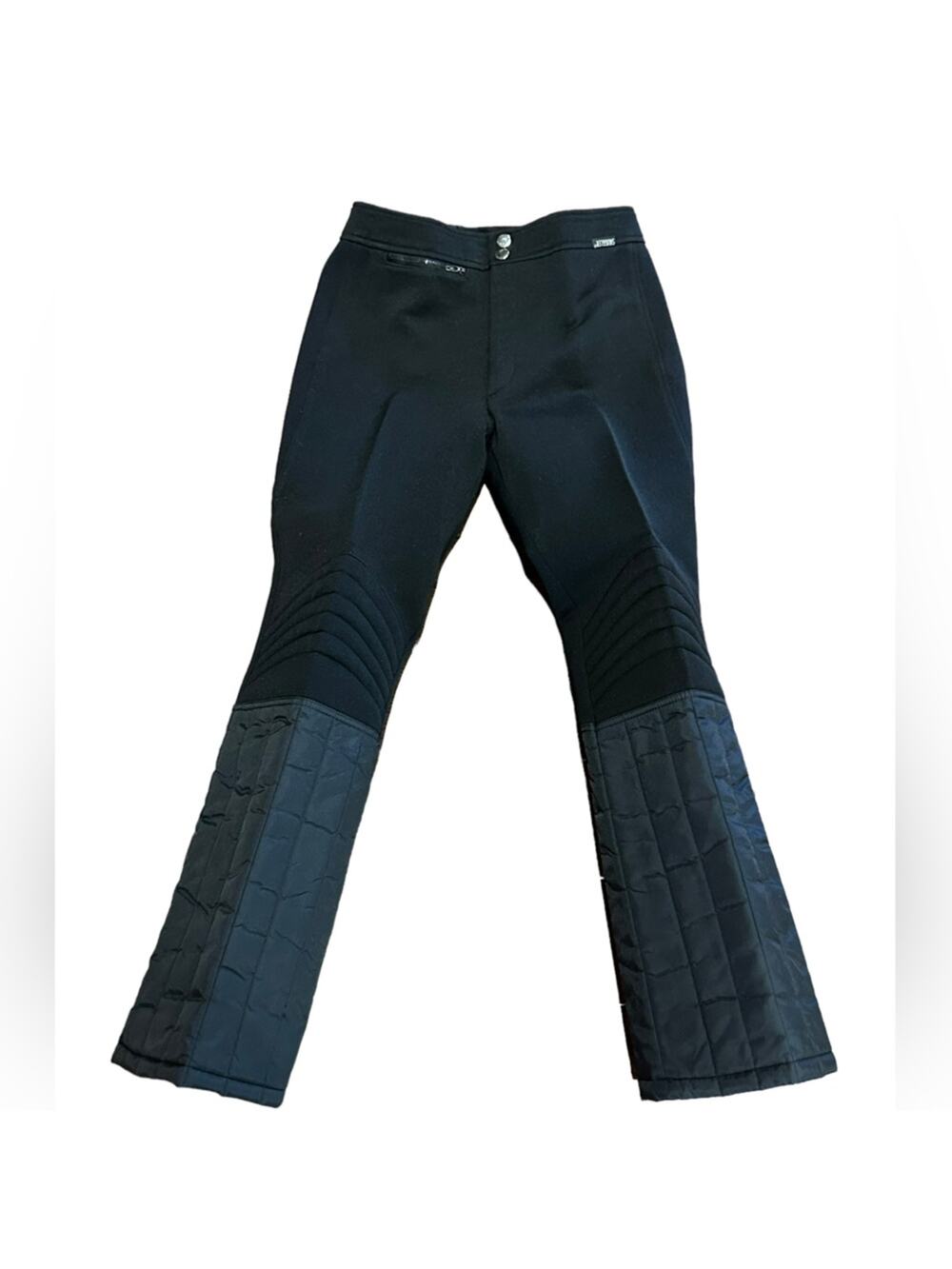 Vintage Snuggler Ski Pants Black Womens Size 28 x 29.5 Wool/Nylon/Spandex Blend